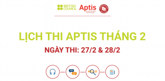 LỊCH THI APTIS THÁNG 2/2021
