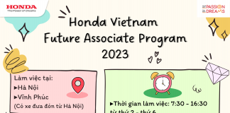 Cơ hội thực tập tại Honda Vietnam Future Associate Program 2023